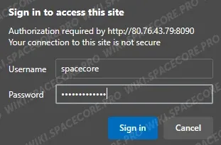 Browser authorization dialog for TorrServer