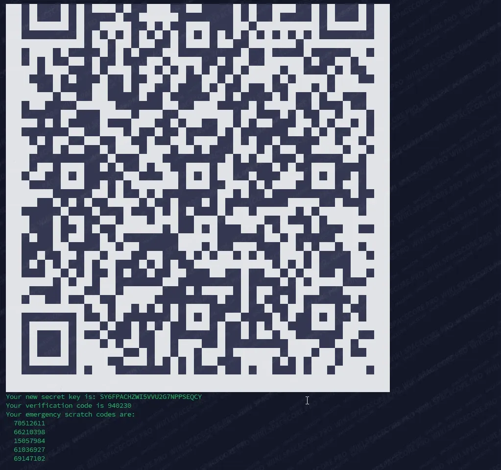QR code from the google-authenticator command