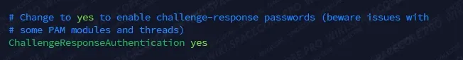 The ChallengeResponseAuthentication parameter in sshd_config