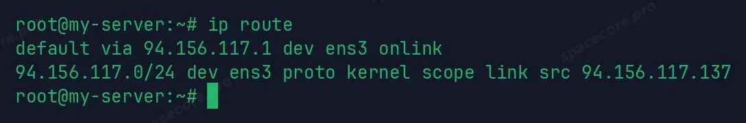 Шлюз по умолчанию в выводе ip route