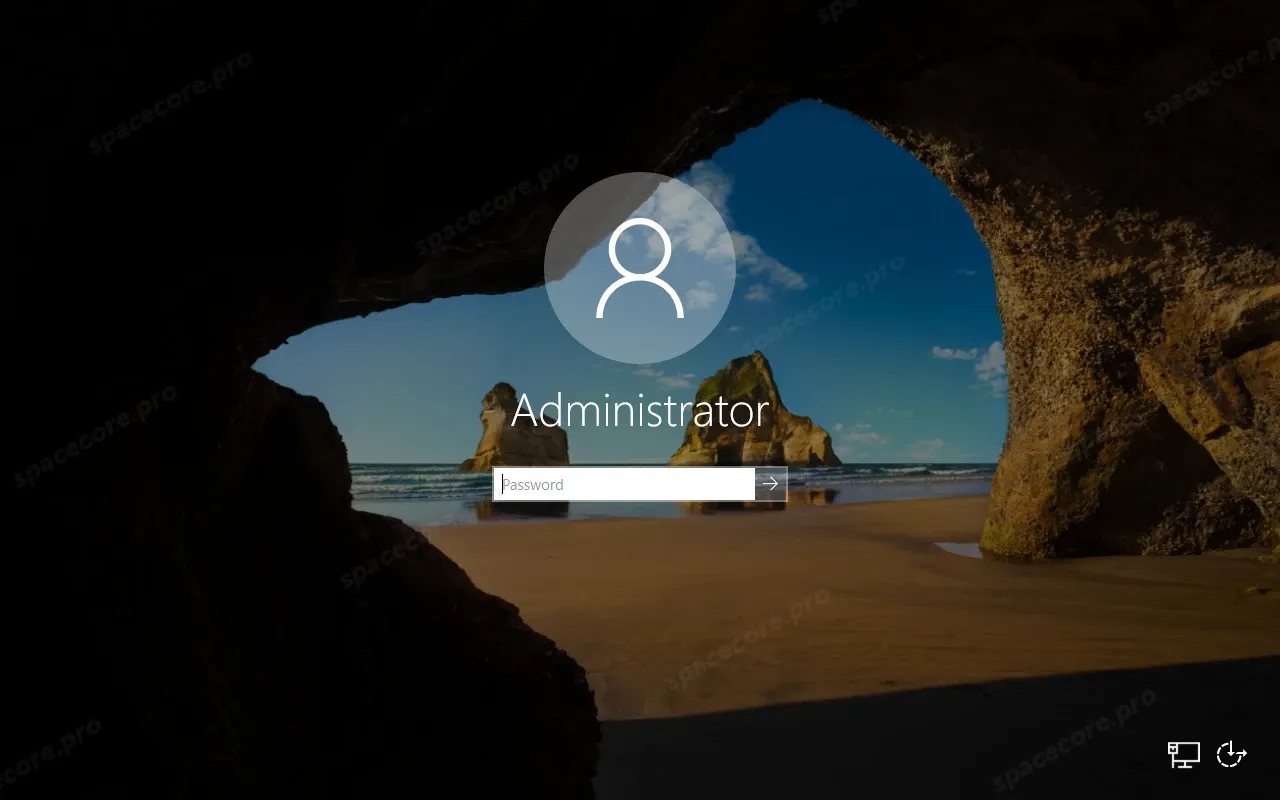 Кнопка специальных возможностей на экране входа Windows