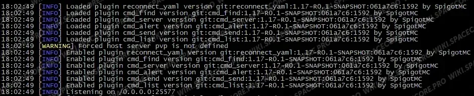 BungeeCord log after restart