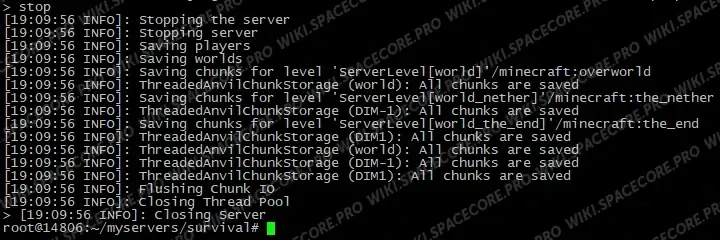 Stopping the survival server log