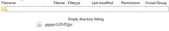 Uploading paper-1.17-71.jar into the survival directory