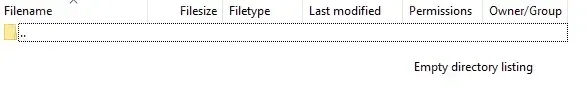 Empty myservers directory listing